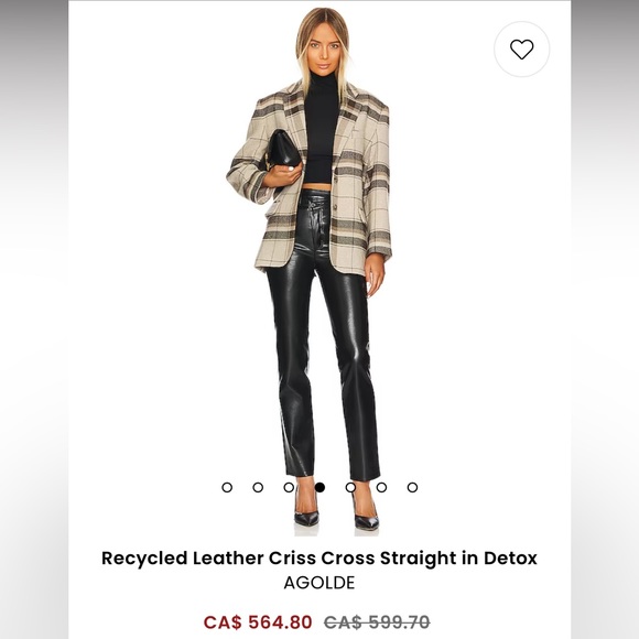 NWT ✨ AGOLDE Recycled Leather Criss Cross Straight in Detox - Picture 4 of 4